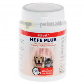 Хранителна добавка Ebi-Vet Hefe Plus , с високо съдържание на бирена мая, протеини, ферменти, витамини и минерали 150 гр